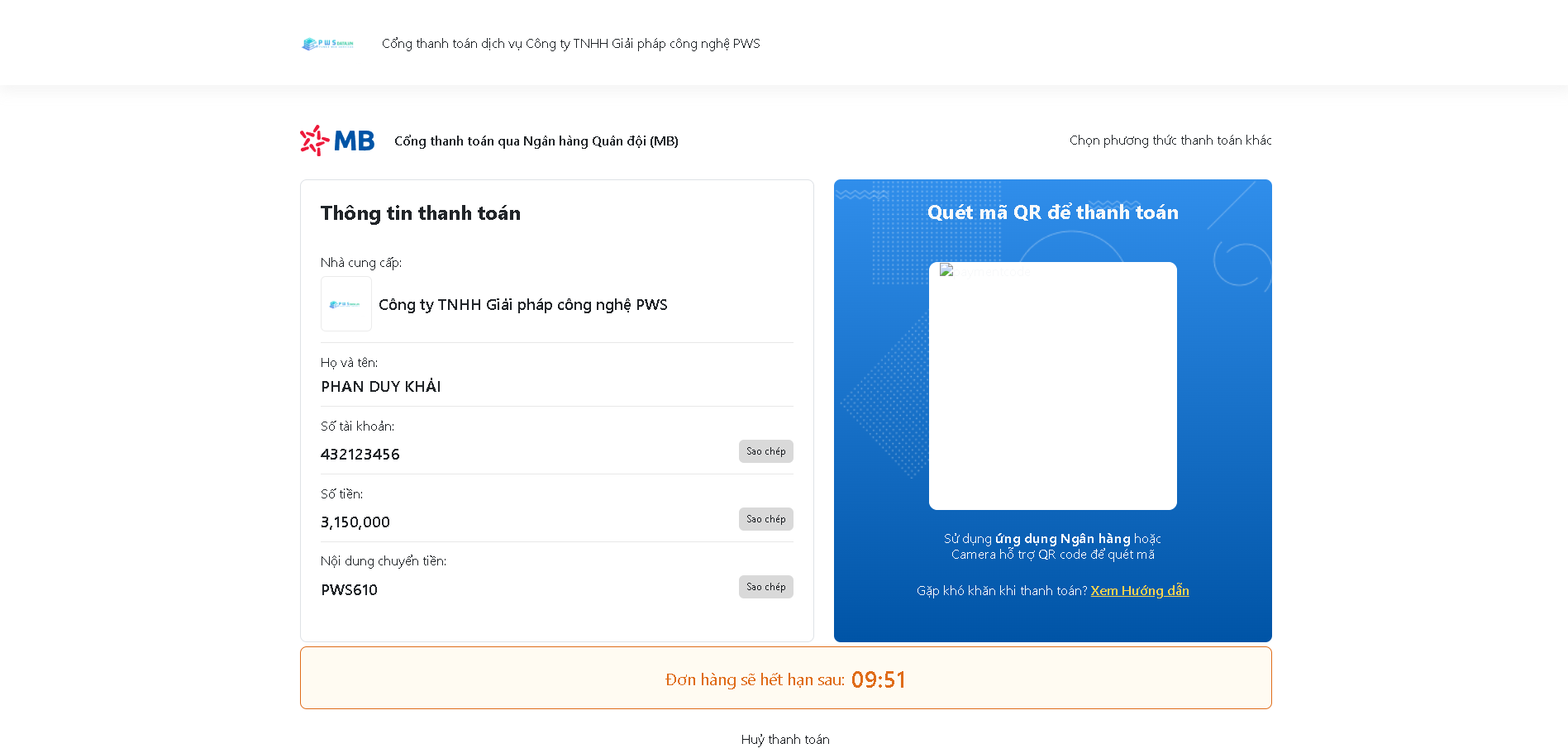 Template Giao Diện Thanh Toán Bản VIP
